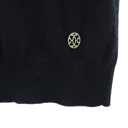 HERMES Cashmere Short Sleeve Sweater Black Size 34/S