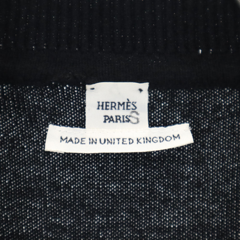 HERMES Cashmere Short Sleeve Sweater Black Size 34/S