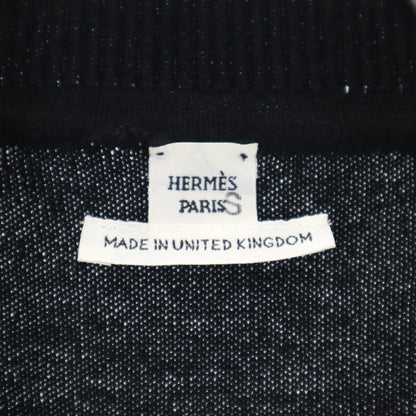 HERMES Cashmere Short Sleeve Sweater Black Size 34/S