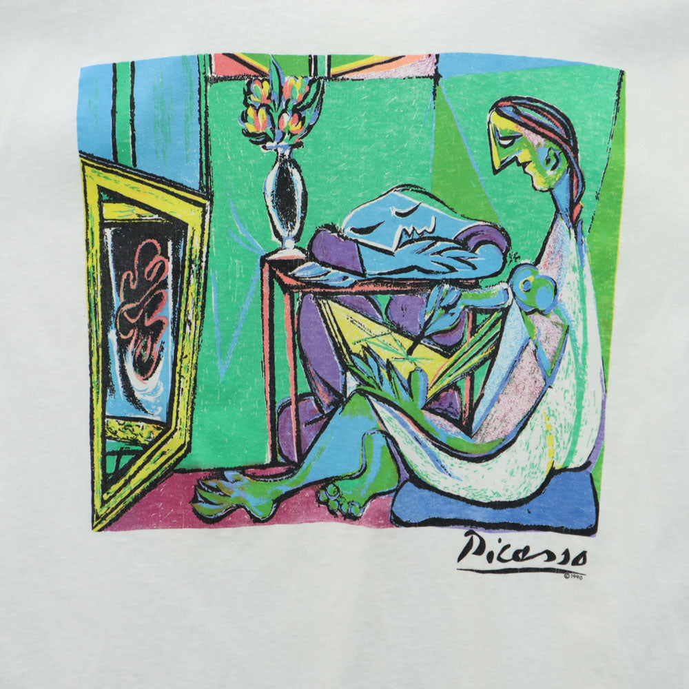 USA 90s Vintage Picasso Art Print T-Shirt White Size L