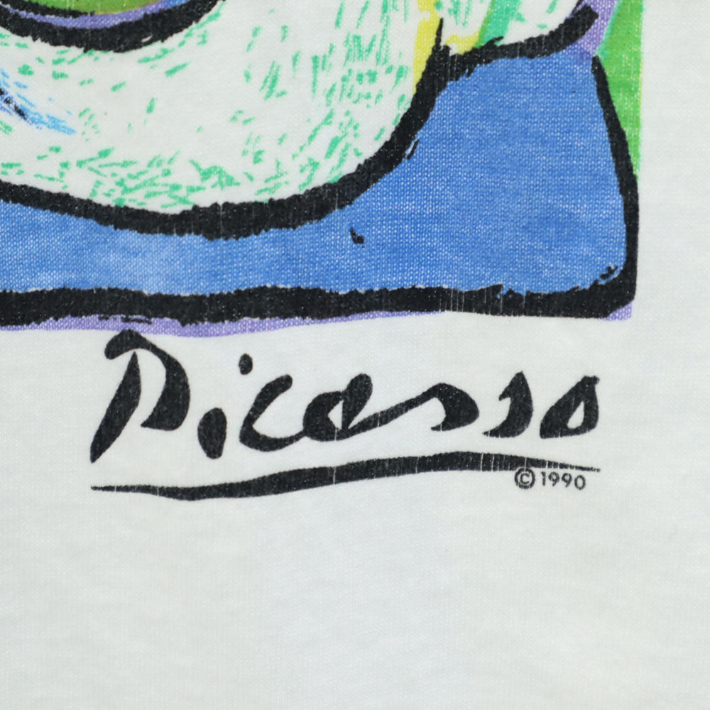 USA 90s Vintage Picasso Art Print T-Shirt White Size L