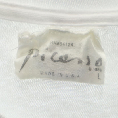 USA 90s Vintage Picasso Art Print T-Shirt White Size L