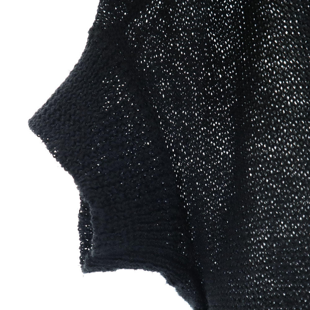 Y's Linen Blend Mesh Short Sleeve Cardigan Black Size M