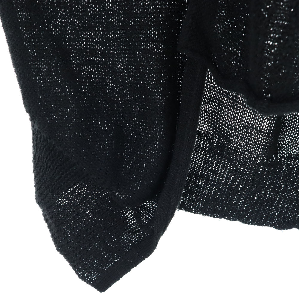Y's Linen Blend Mesh Short Sleeve Cardigan Black Size M