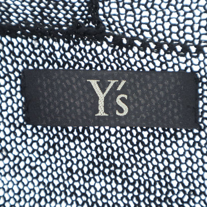 Y's Linen Blend Mesh Short Sleeve Cardigan Black Size M