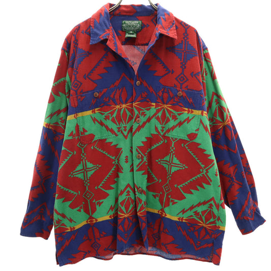 RALPH LAUREN COUNTRY 90s Native Flannel Shirt Red Polo Size M