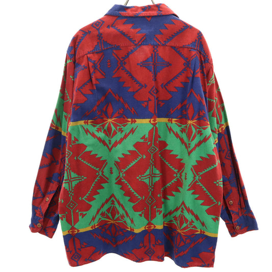 RALPH LAUREN COUNTRY 90s Native Flannel Shirt Red Polo Size M
