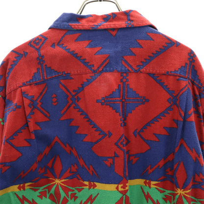 RALPH LAUREN COUNTRY 90s Native Flannel Shirt Red Polo Size M