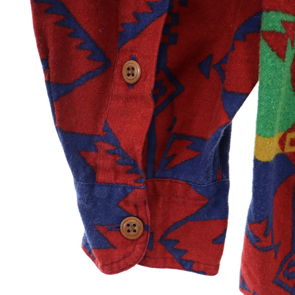 RALPH LAUREN COUNTRY 90s Native Flannel Shirt Red Polo Size M