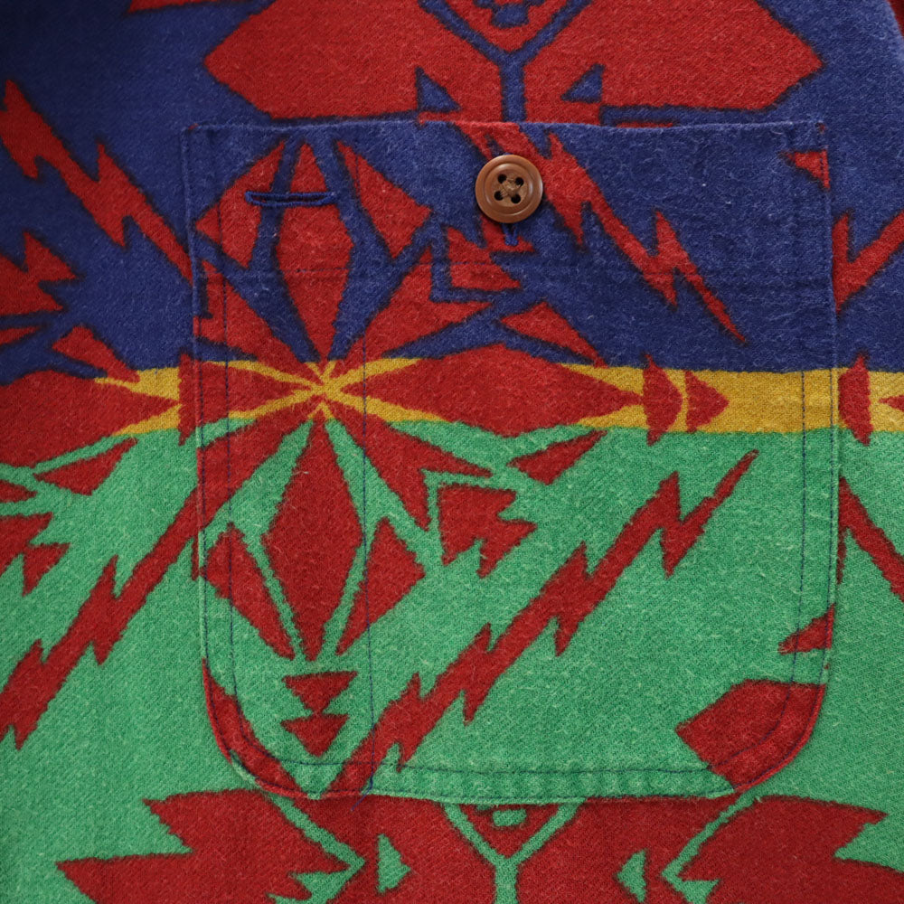 RALPH LAUREN COUNTRY 90s Native Flannel Shirt Red Polo Size M