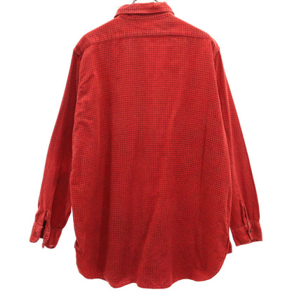 Pilgrim 40s 50s Red Houndstooth Flannel Shirt Size 15-15.5