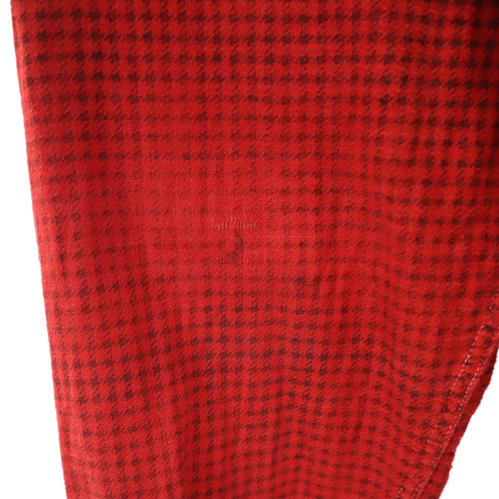 Pilgrim 40s 50s Red Houndstooth Flannel Shirt Size 15-15.5