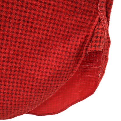 Pilgrim 40s 50s Red Houndstooth Flannel Shirt Size 15-15.5
