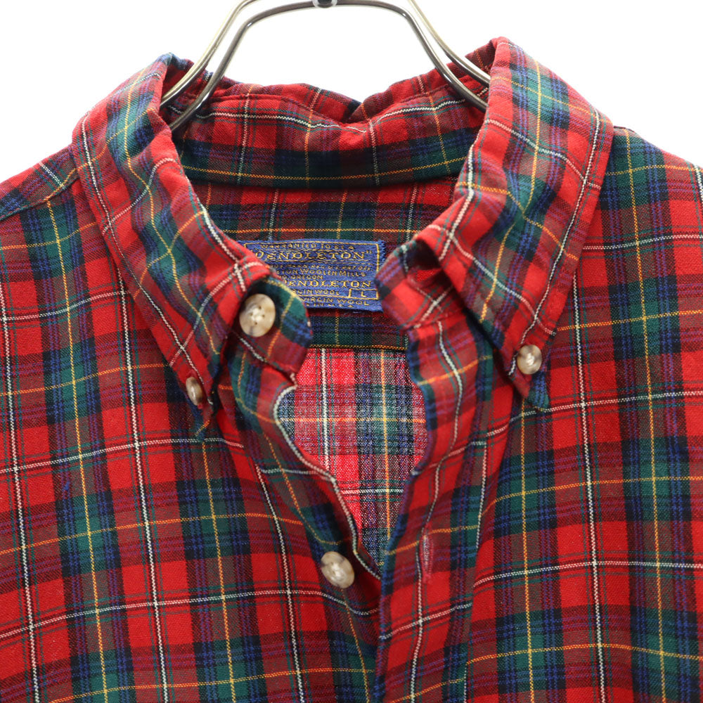 PENDLETON 70s Red Check Button Down Shirt Size L