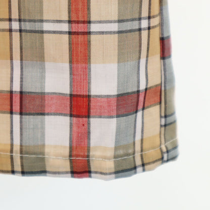 Darwin 60s Vintage Open Collar Check Shirt Beige Size L
