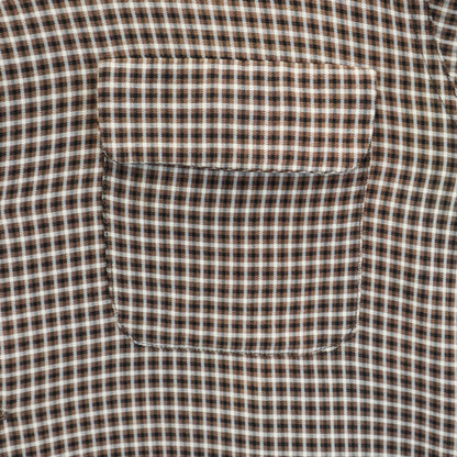 Berkshire 50s/60s Vintage Check Open Shirt Brown Size M