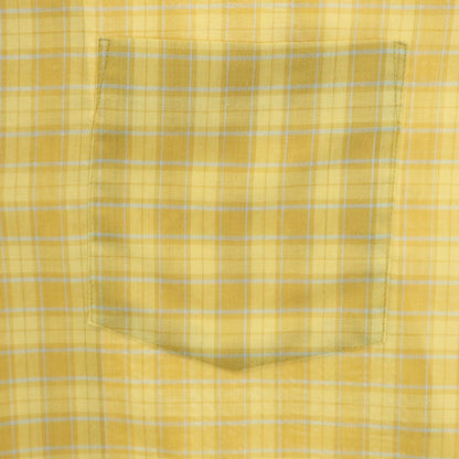 ARROW 60s Vintage Plaid Open Collar Shirt Yellow Size L