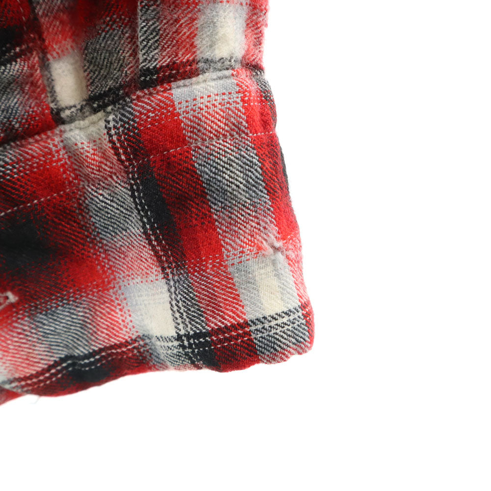 Game and Lake 50s 60s Vintage Ombre Check Shirt Red