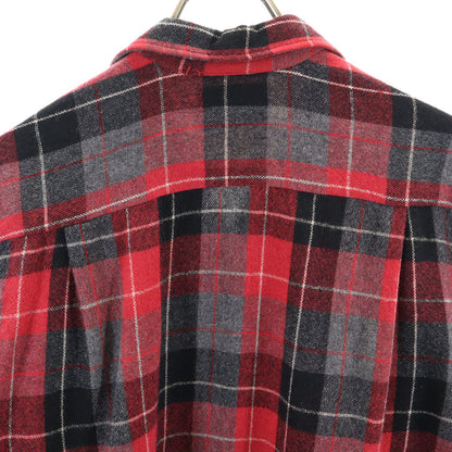 Truval 50s 60s Vintage Rayon Check Open Shirt Red Size S