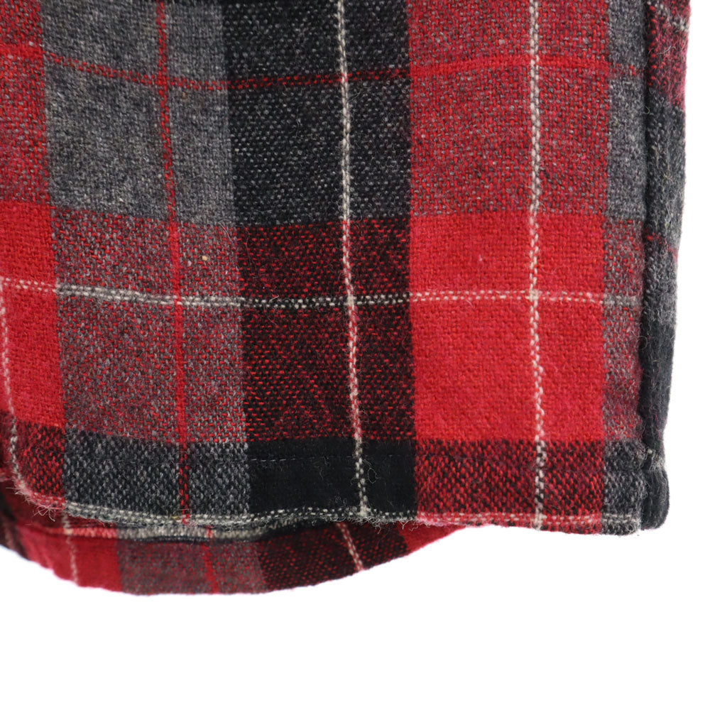 Truval 50s 60s Vintage Rayon Check Open Shirt Red Size S