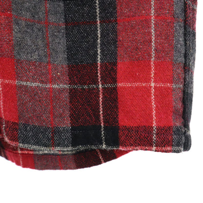 Truval 50s 60s Vintage Rayon Check Open Shirt Red Size S
