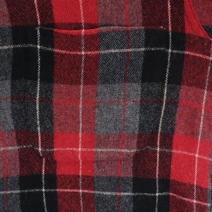 Truval 50s 60s Vintage Rayon Check Open Shirt Red Size S