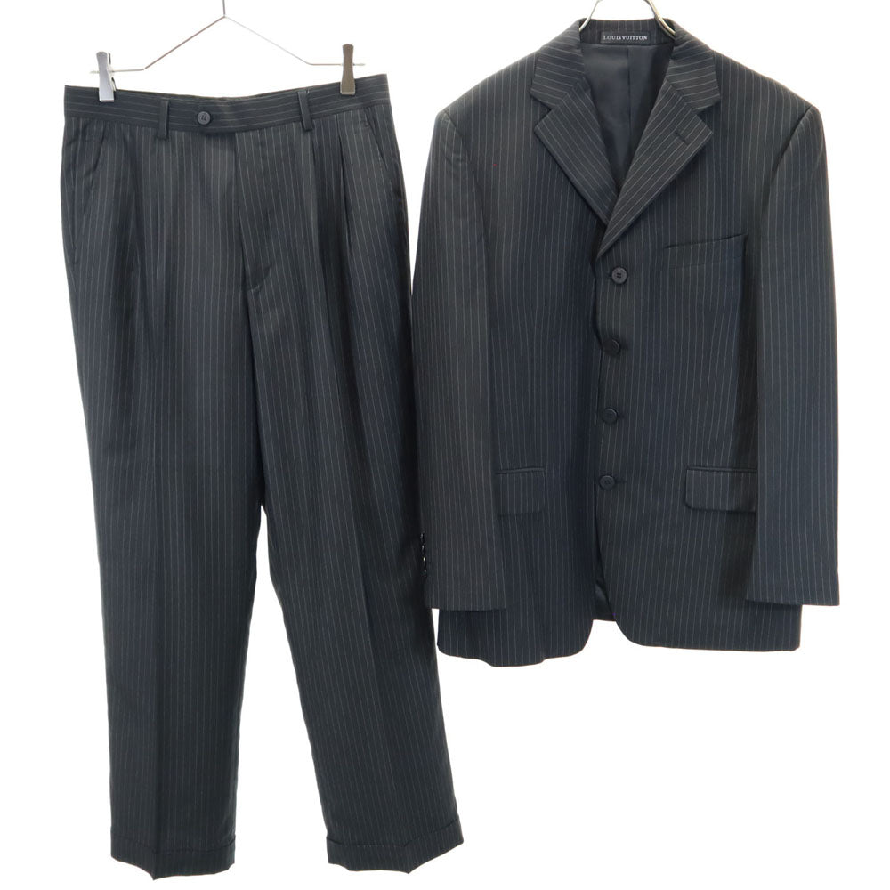 LOUIS VUITTON Striped Suit Charcoal Gray Size 48/32