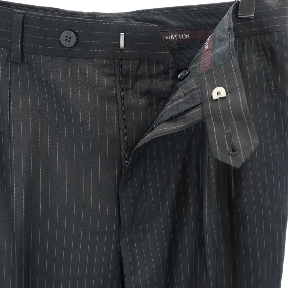 LOUIS VUITTON Striped Suit Charcoal Gray Size 48/32