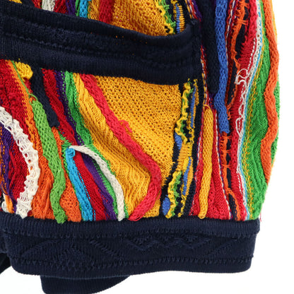 COOGI 90s Australian 3D V-Neck Knit Cardigan Navy Size SS