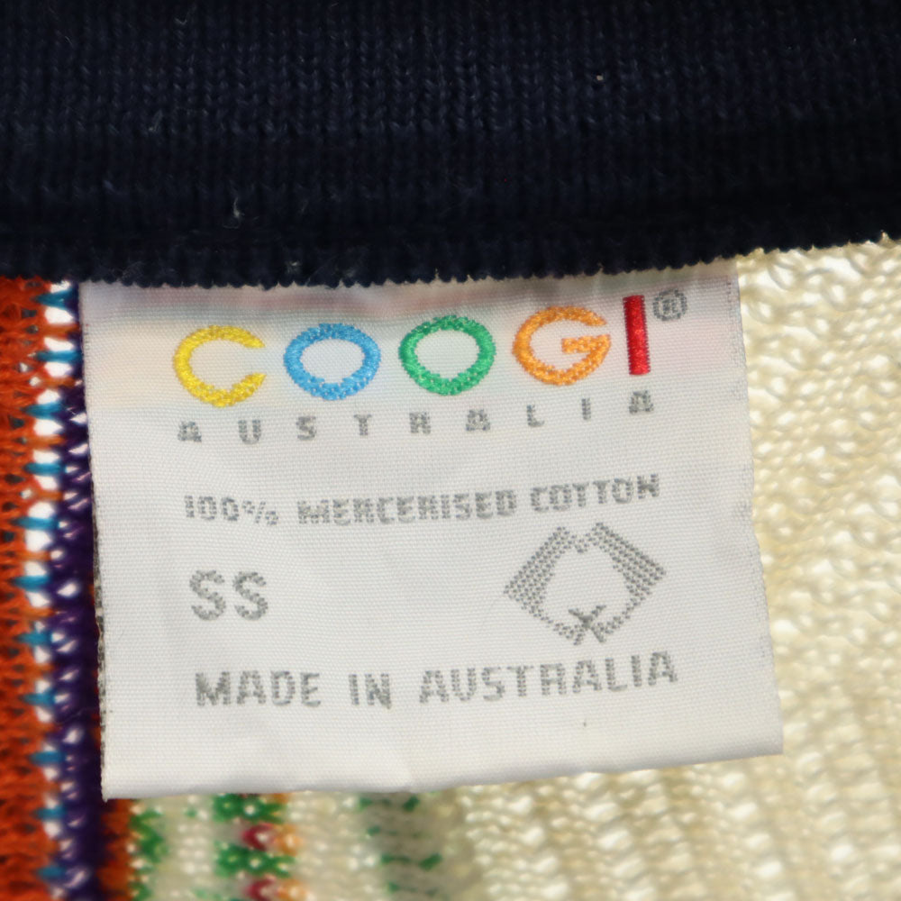 COOGI 90s Australian 3D V-Neck Knit Cardigan Navy Size SS