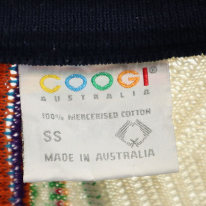 COOGI 90s Australian 3D V-Neck Knit Cardigan Navy Size SS