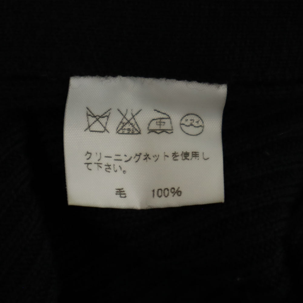 HaaT Black Wool Rib Knit Poncho Coat Size 2