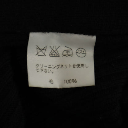 HaaT Black Wool Rib Knit Poncho Coat Size 2