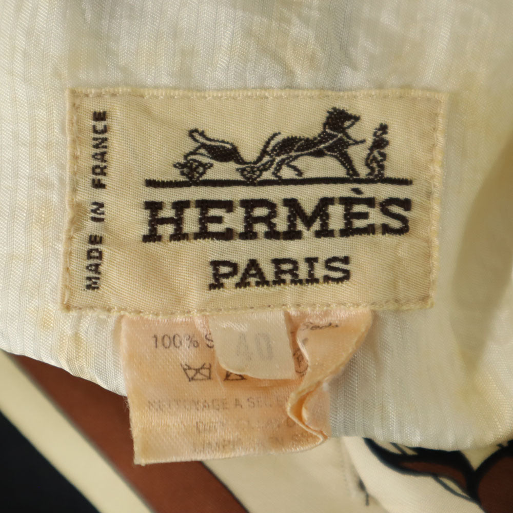 HERMES Horse Pattern Vest Ivory Size 40