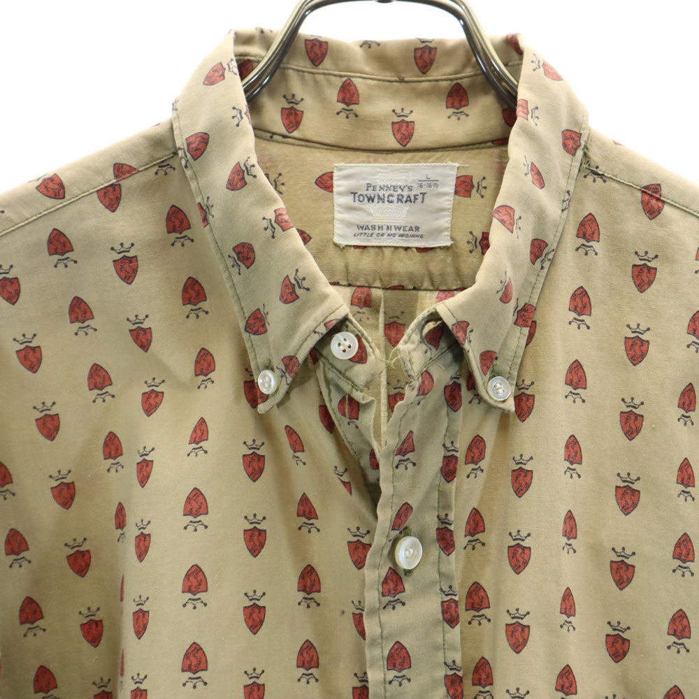 PENNEYS 60s Vintage Pattern Button Down Shirt Size L
