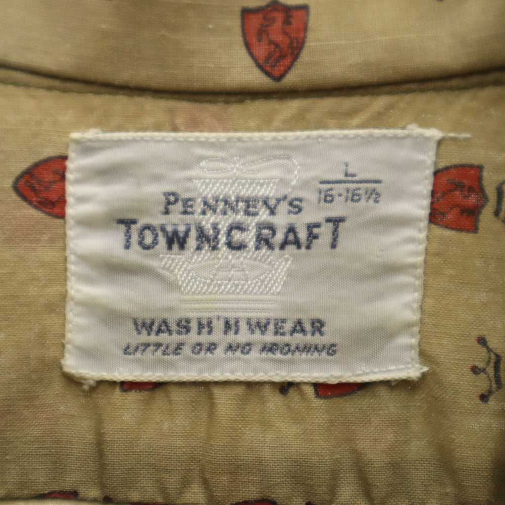 PENNEYS 60s Vintage Pattern Button Down Shirt Size L