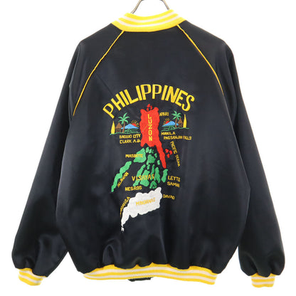 OLD 70s 80s Black Back Embroidered Blouson Jacket