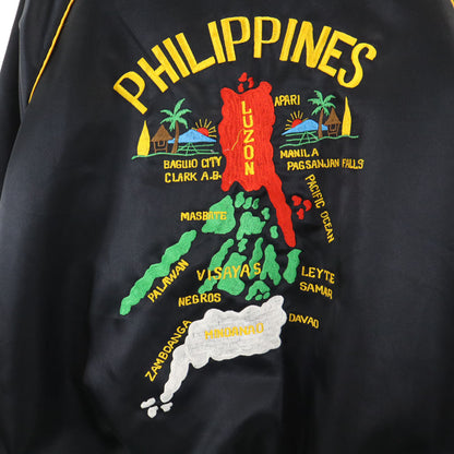 OLD 70s 80s Black Back Embroidered Blouson Jacket