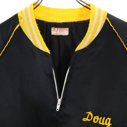 OLD 70s 80s Black Back Embroidered Blouson Jacket