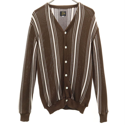 Needles Striped V-Neck Knit Cardigan Brown Size M