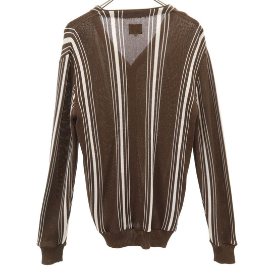Needles Striped V-Neck Knit Cardigan Brown Size M