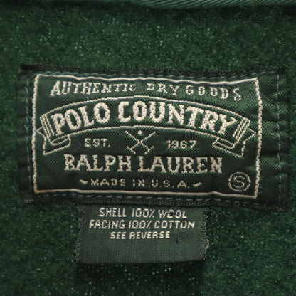 POLO COUNTRY 80s 90s USA Wool Long Sleeve Shirt Green Size S