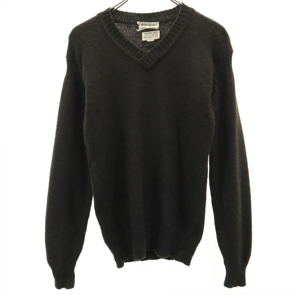 YVES SAINT LAURENT 80s Vintage Wool V-Neck Sweater Size S