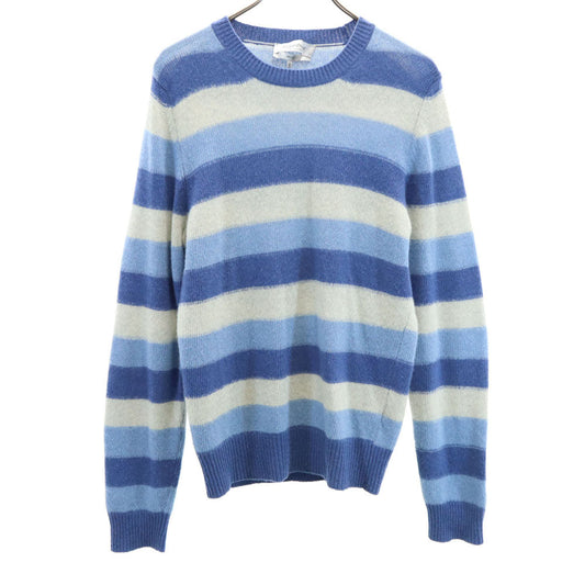 YVES SAINT LAURENT Italian Wool Striped Sweater Blue Size S
