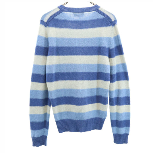 YVES SAINT LAURENT Italian Wool Striped Sweater Blue Size S