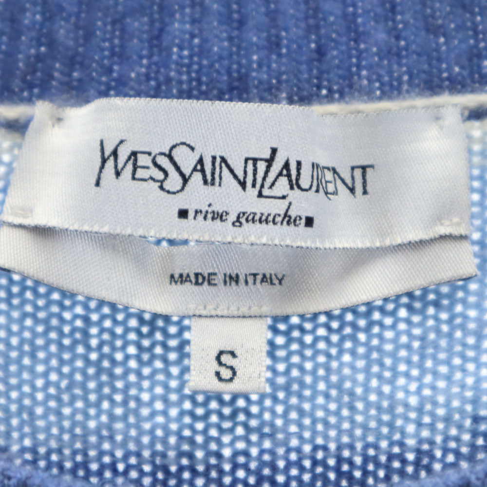 YVES SAINT LAURENT Italian Wool Striped Sweater Blue Size S