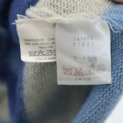 YVES SAINT LAURENT Italian Wool Striped Sweater Blue Size S