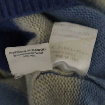 YVES SAINT LAURENT Italian Wool Striped Sweater Blue Size S