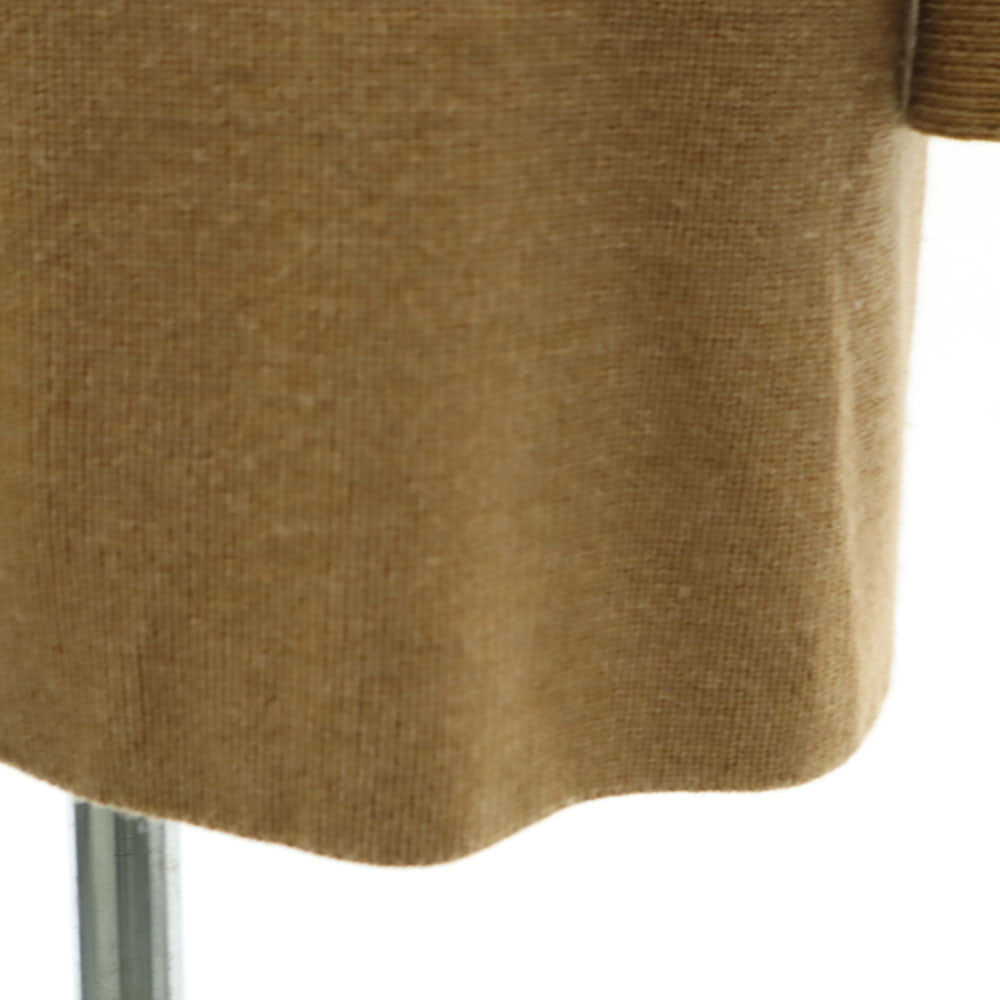 PAULE KA Wool Long Sleeve Cardigan with Ribbon Brown