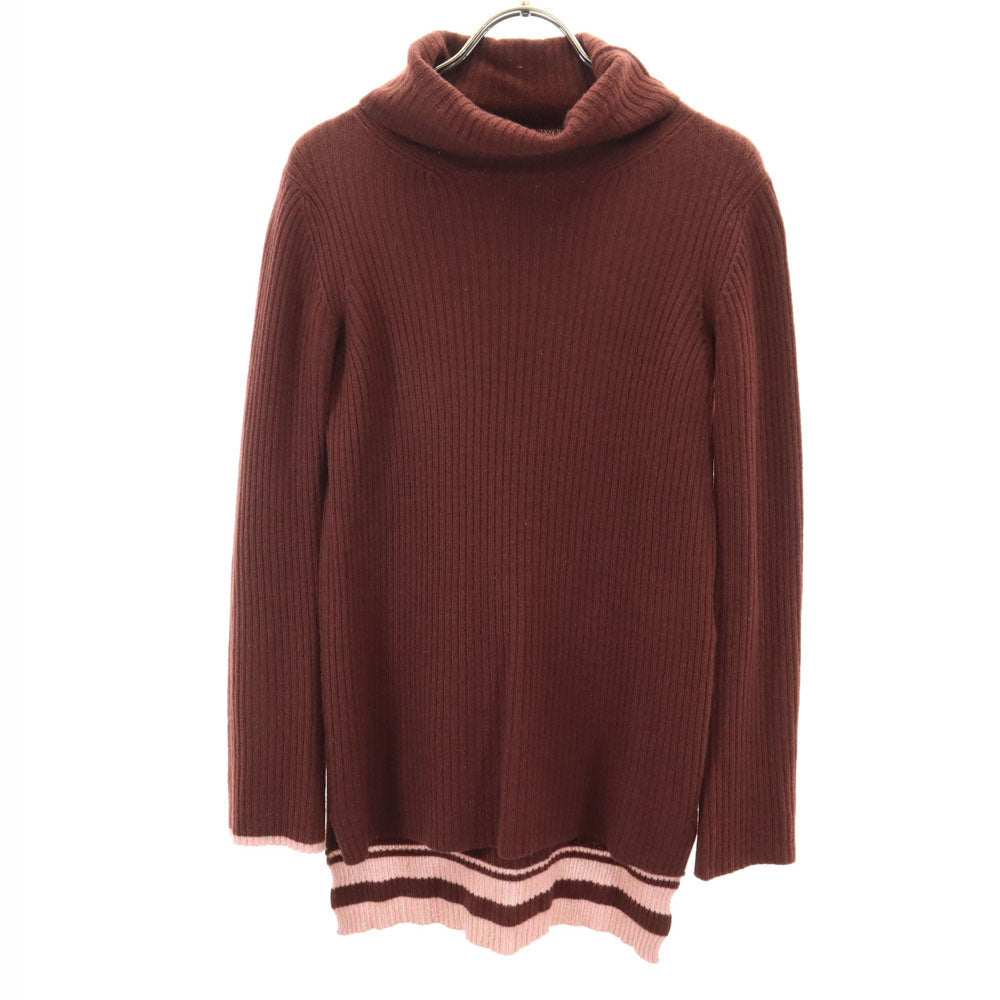 Composition C Attached Label Rib Turtleneck Brown Sweater Size 2